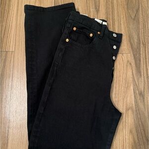 Black LEVI Ribcage Straight leg pants